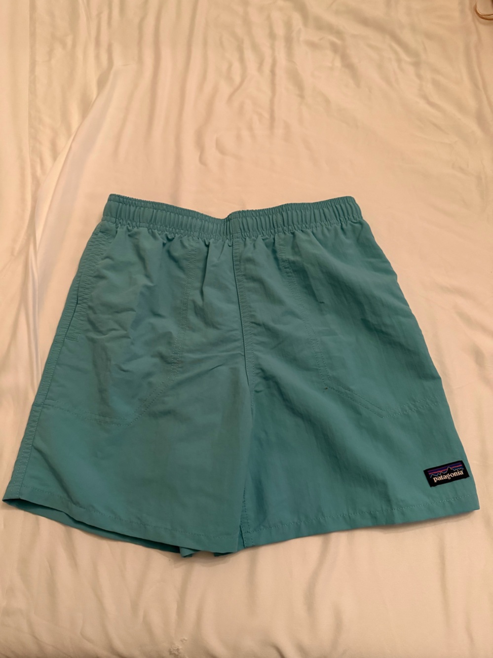 Patagonia Teal Elastic-Waist Outdoor Shorts - Boys L